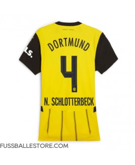 Günstige Borussia Dortmund Nico Schlotterbeck #4 Heimtrikot Damen 2024-25 Kurzarm
